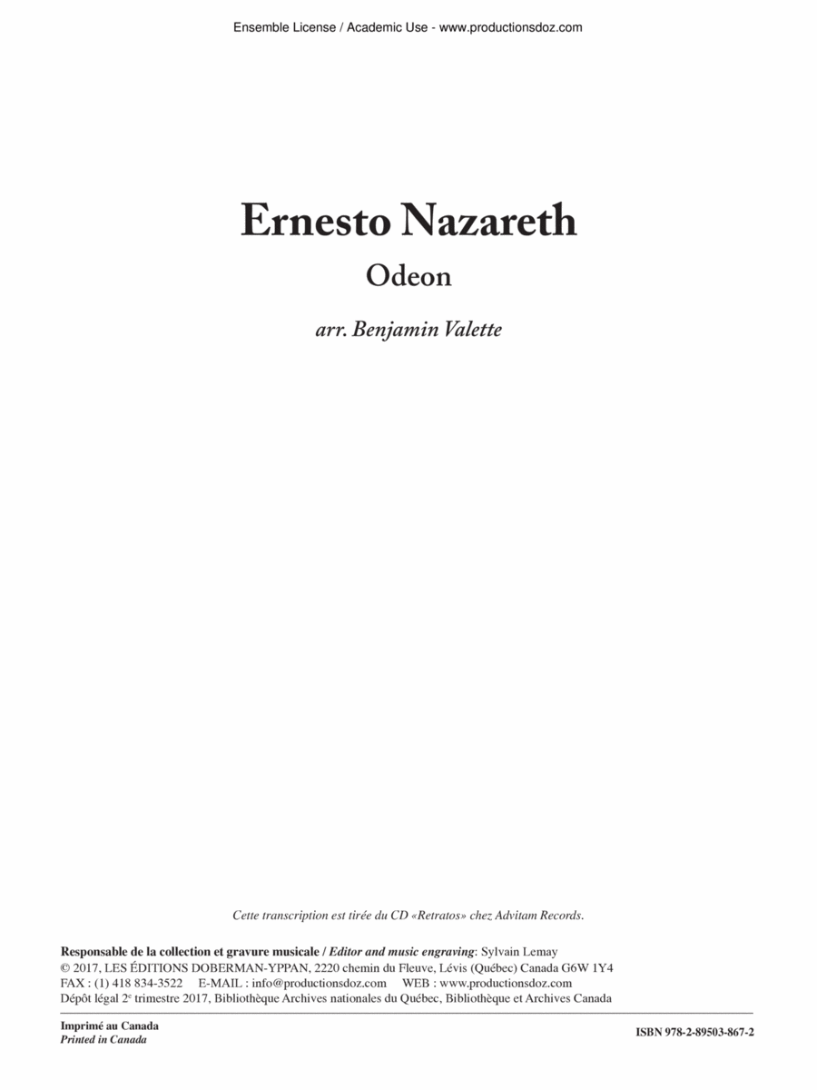 Odeon Odeon Classical Guitar scores gallery preview page 1