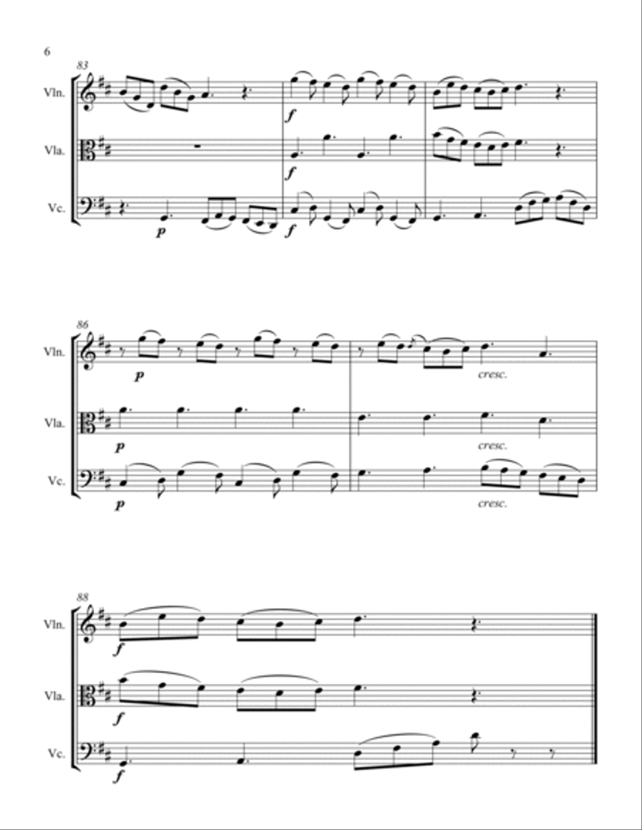 Allegretto Grazioso and Gigue String Trio scores gallery preview page 6