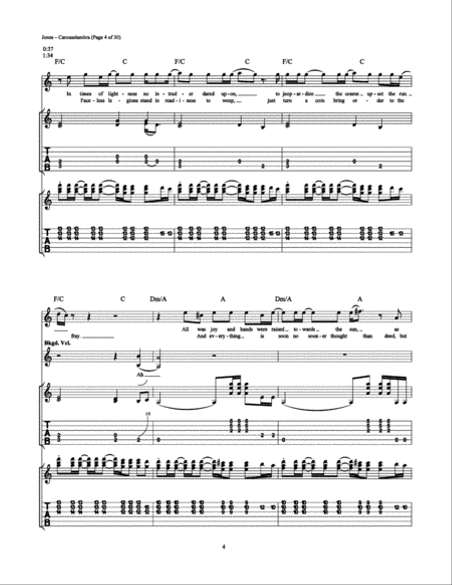 Carouselambra Electric Guitar scores gallery preview page 4