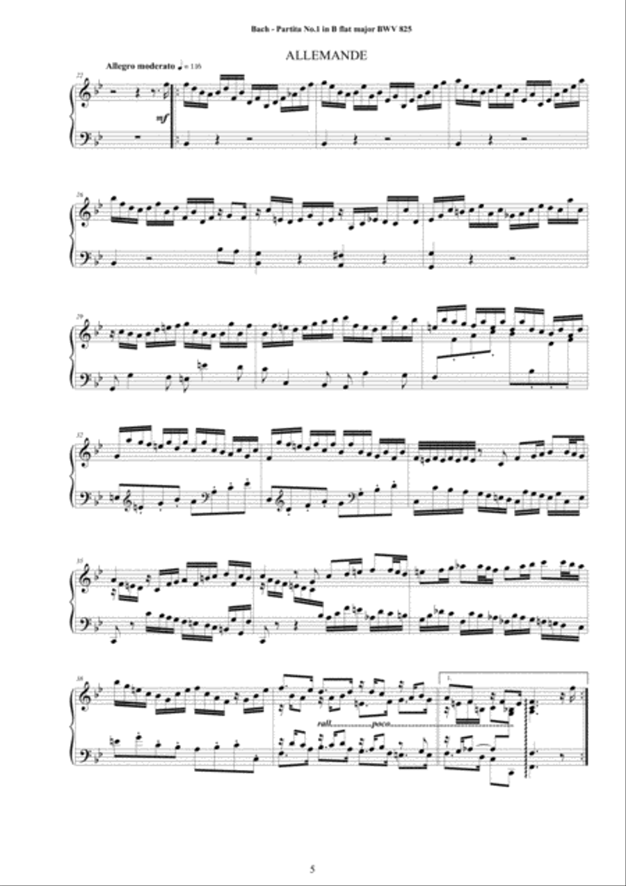 Six Bach's Piano Partitas Piano Solo scores gallery preview page 5