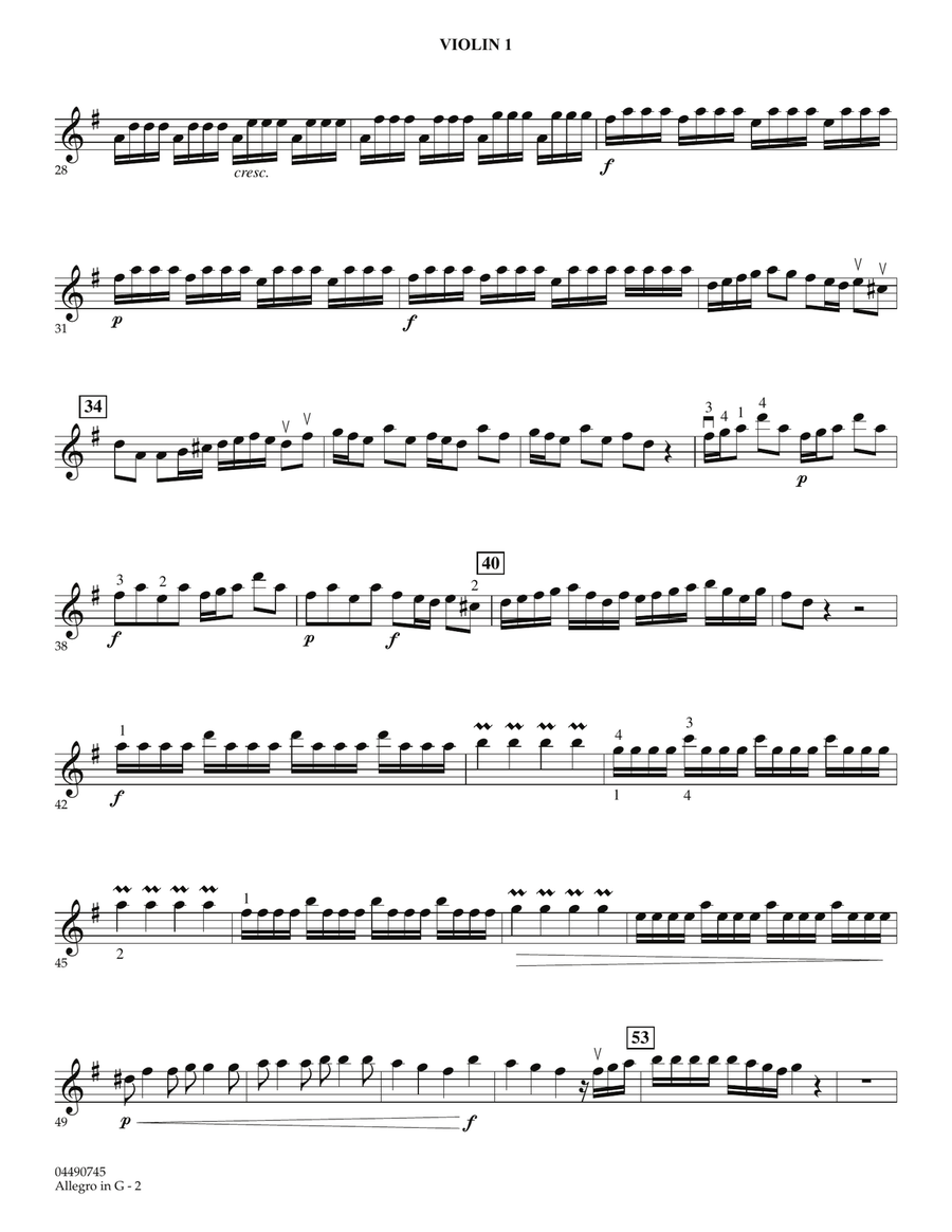 Allegro in G - Violin 1 Violin scores gallery preview page 2