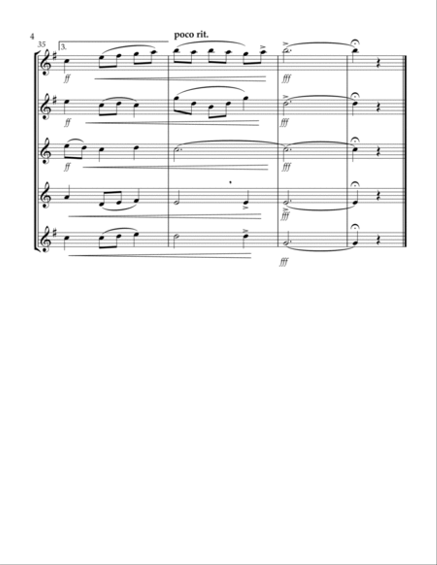 O God, Beyond All Praising (Thaxted) (Bb) (Saxophone Quintet - 2 Alto, 2 Tenor, 1 Bari) (Tenor lead) Saxophone Quintet scores gallery preview page 4