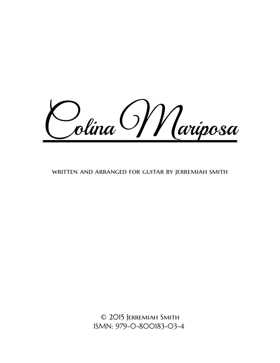 Colina Mariposa Guitar Solo scores gallery preview page 1