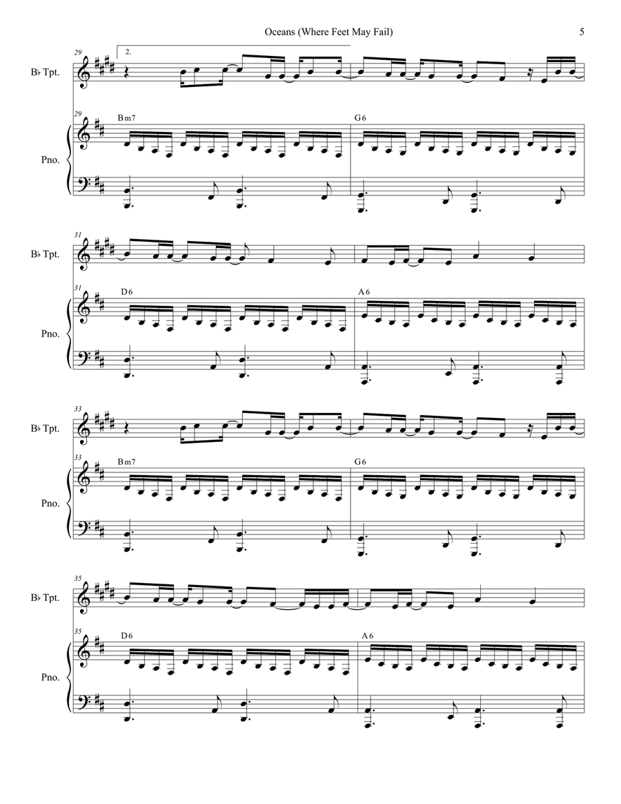 Oceans (Where Feet May Fail) Oceans (Where Feet May Fail) Brass Duet scores gallery preview page 5