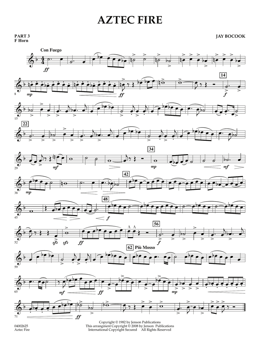 Aztec Fire - Pt.3 - F Horn