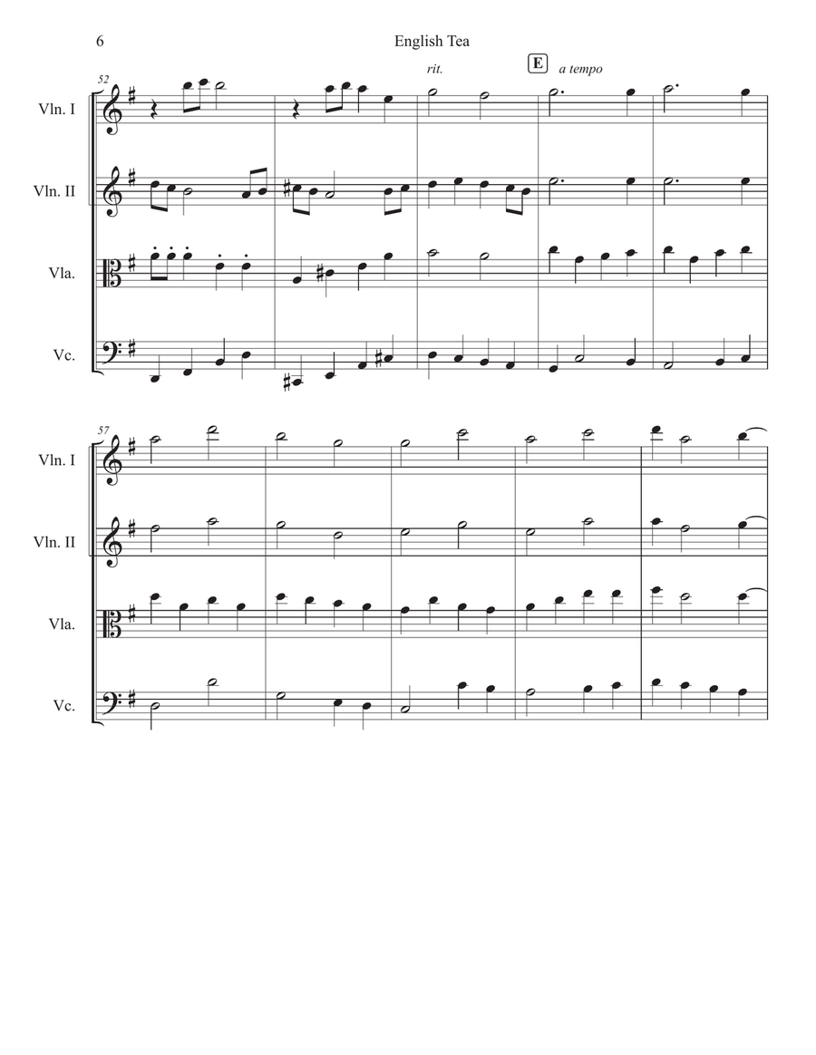 English Tea String Quartet scores gallery preview page 6