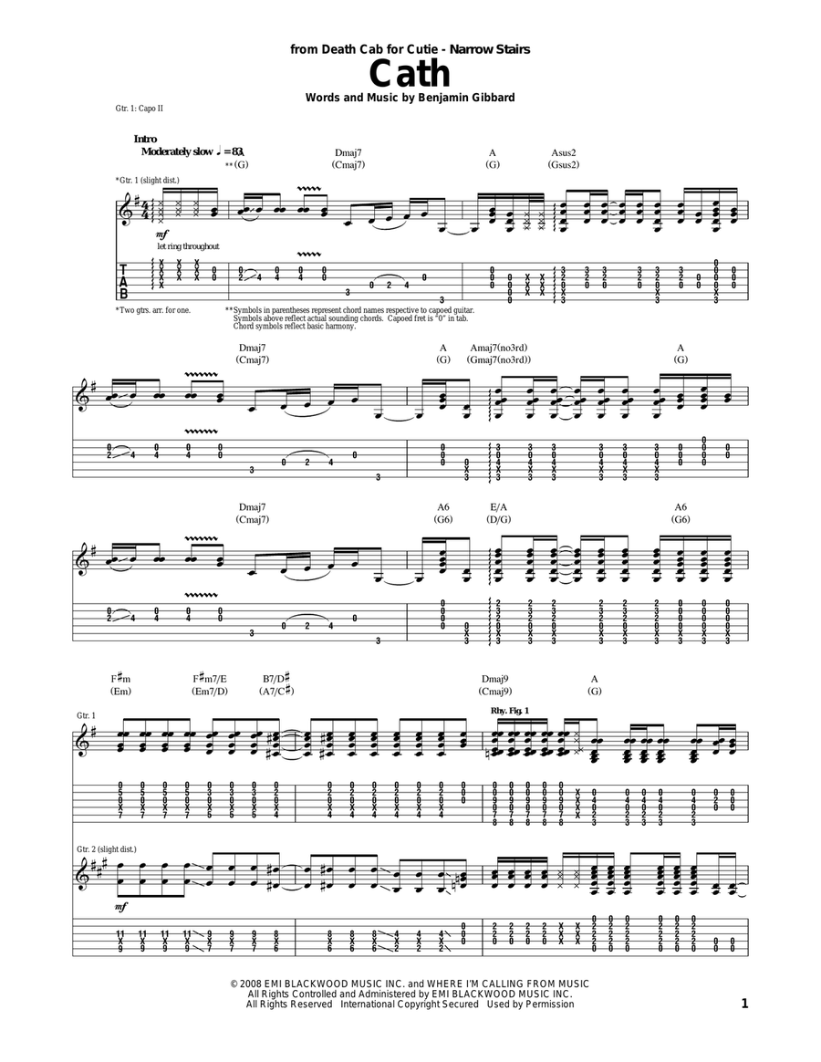 Cath Acoustic Guitar scores gallery preview page 1