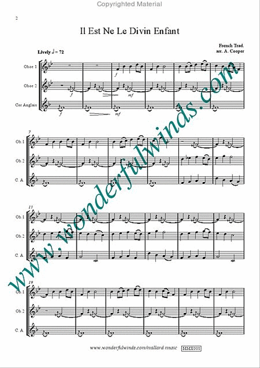 Il Est Ne Le Divin Enfant Woodwind Trio scores gallery preview page 2