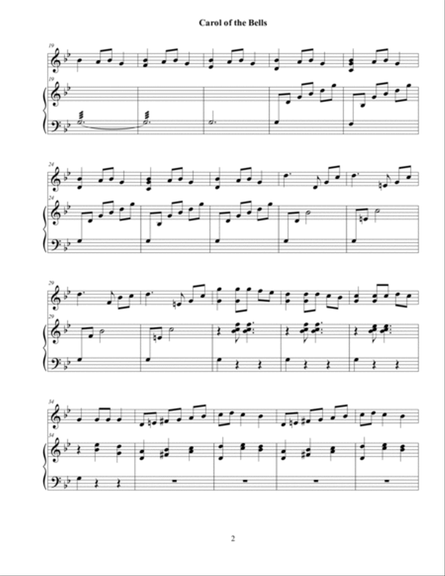 Carol of the Bells Acoustic Guitar scores gallery preview page 2