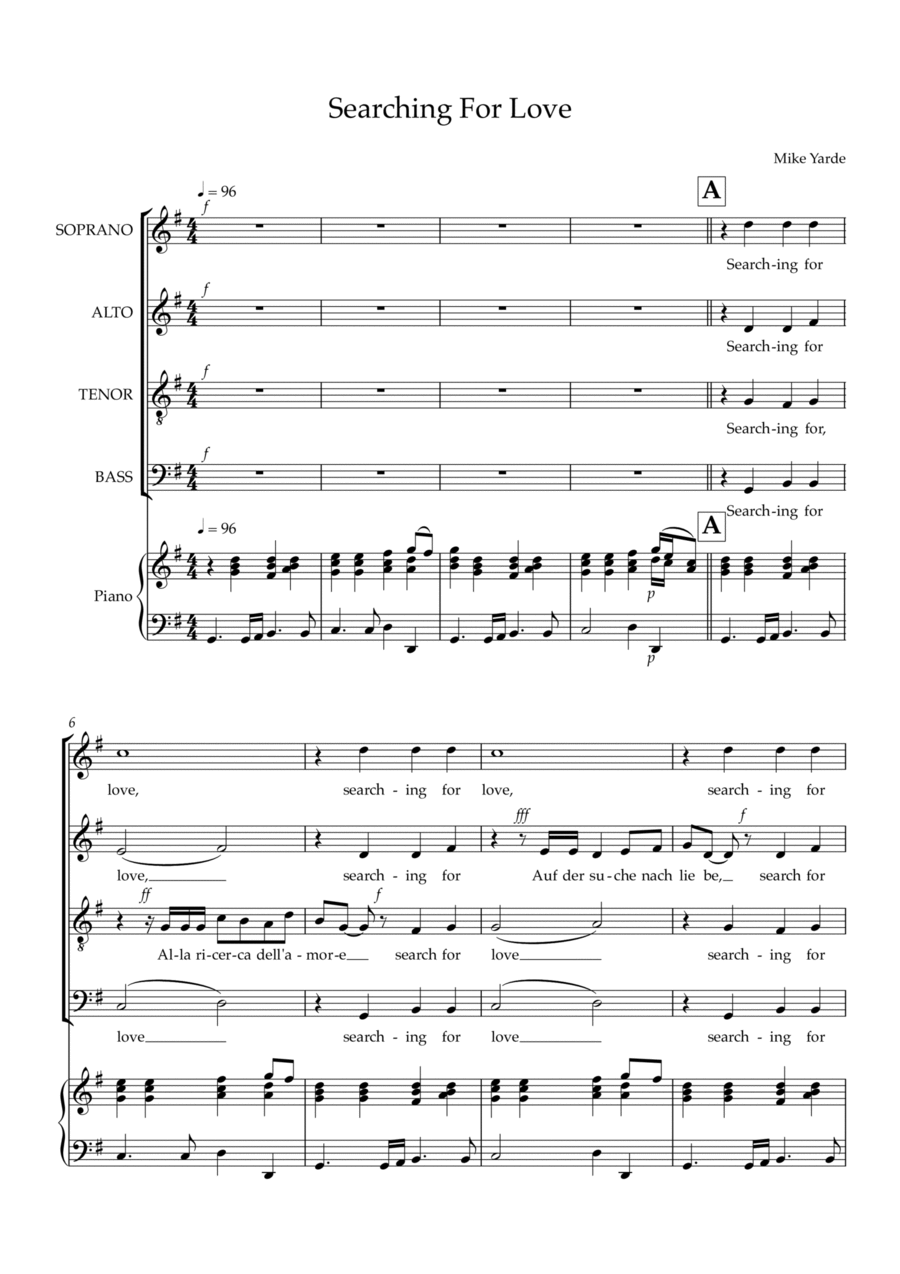 Searching For Love Searching For Love 4-Part scores gallery preview page 1