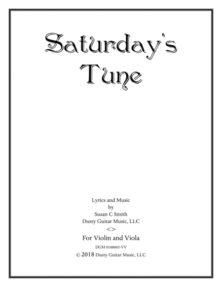 Saturday's Tune, for Violin and Viola image number null