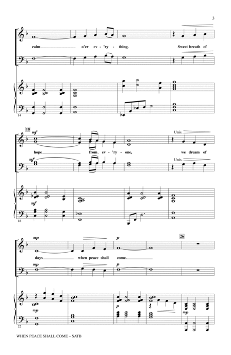 When Peace Shall Come 4-Part scores gallery preview page 2