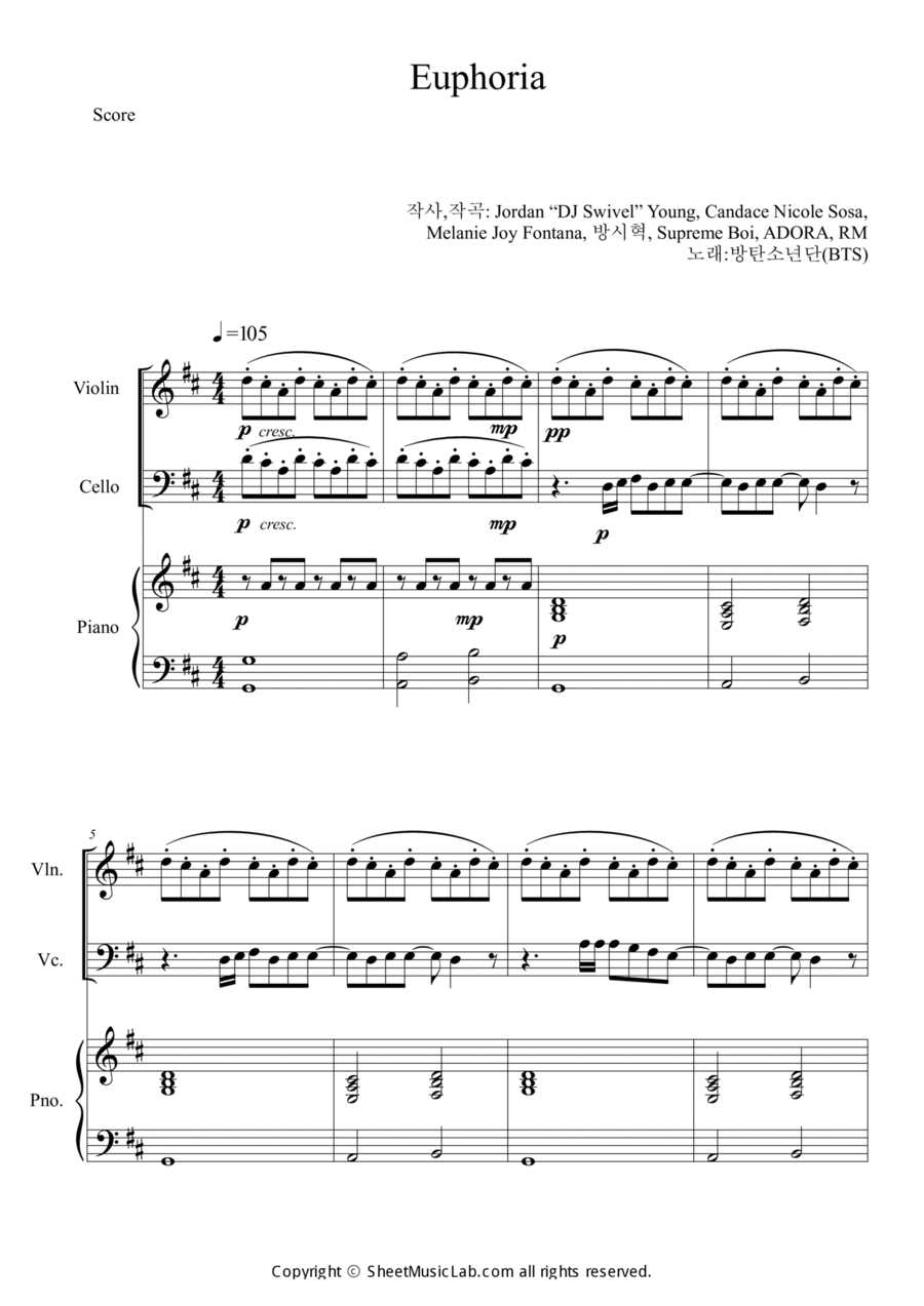 Euphoria Piano Trio scores gallery preview page 1