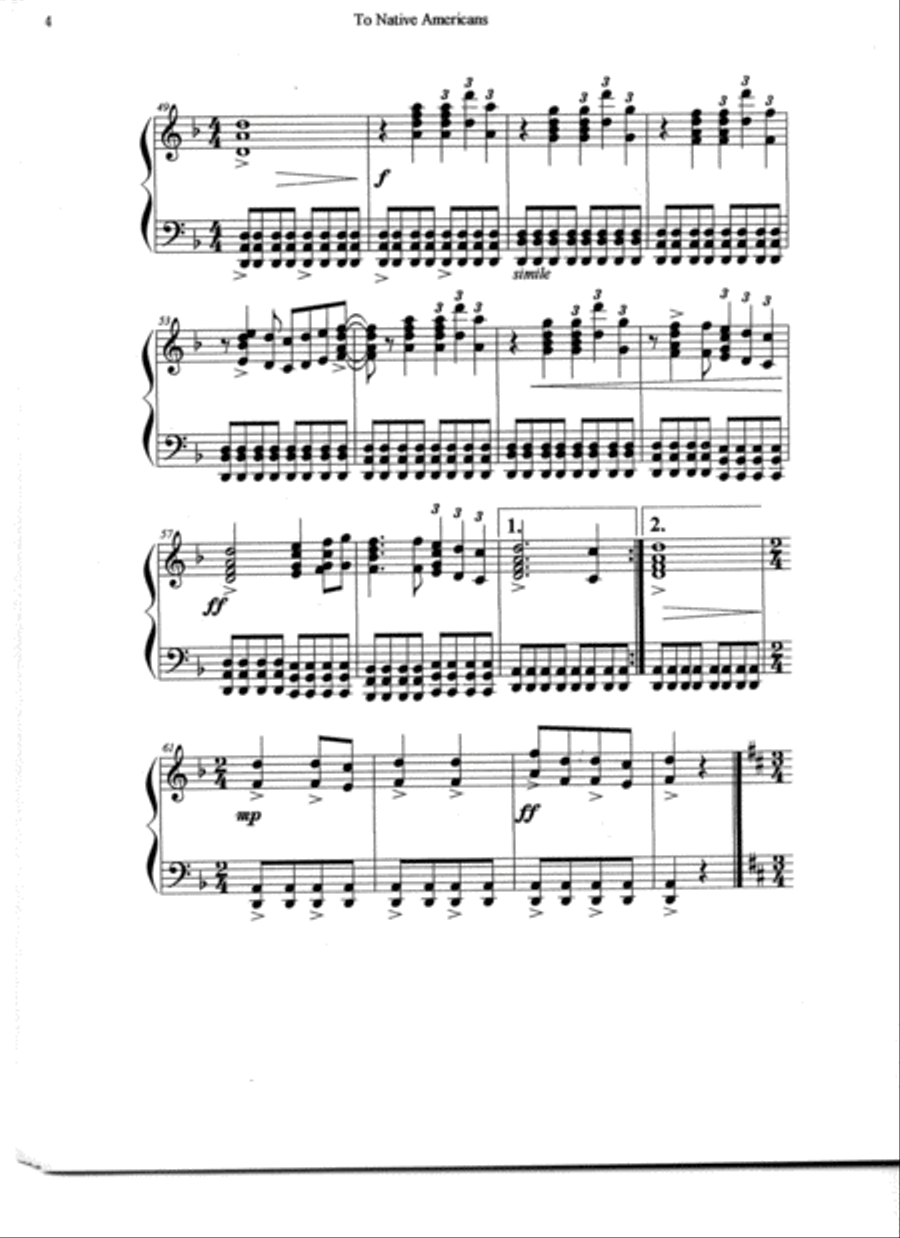 To Native Americans - (piano solo) Piano Solo scores gallery preview page 5