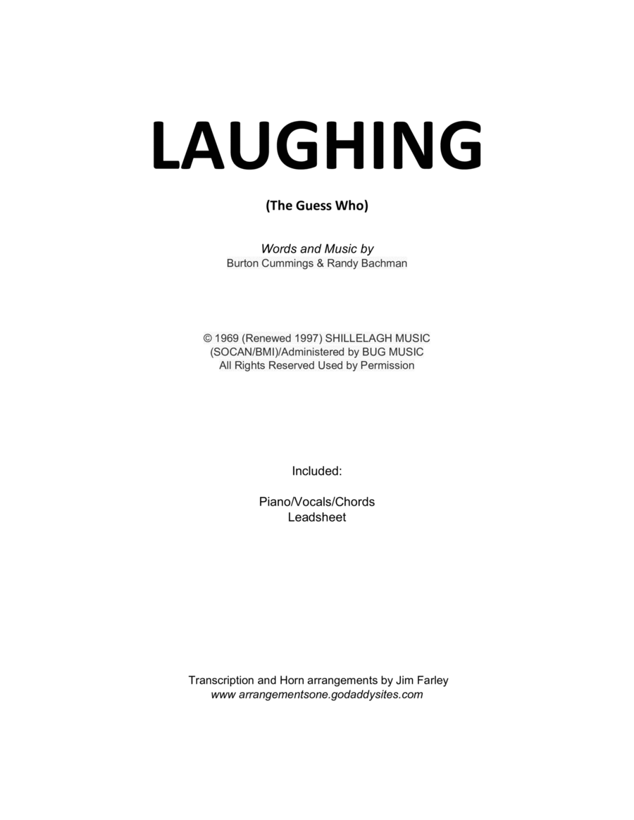 Laughing Piano, Vocal, Guitar scores gallery preview page 1