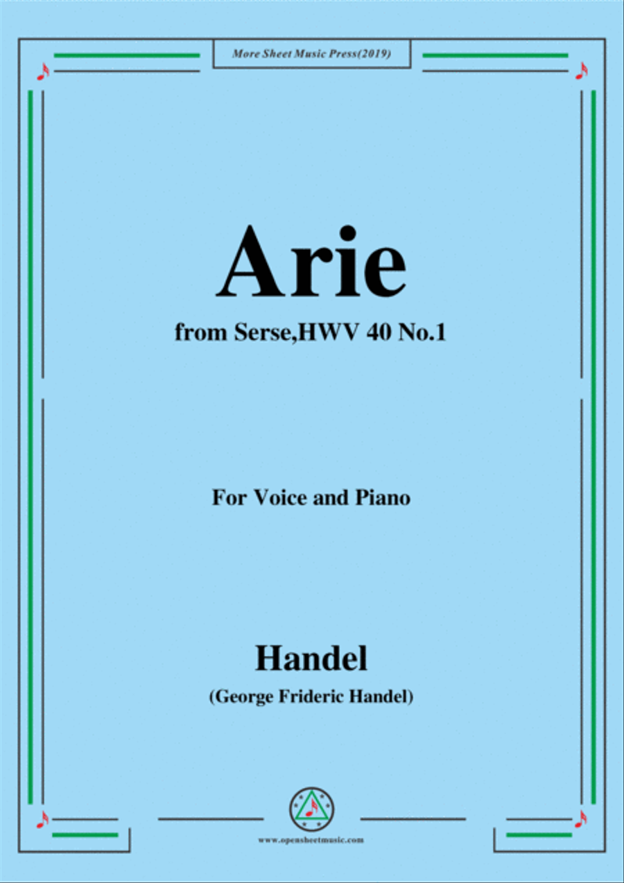 Handel-Arie,from Serse,HWV 40,No.1,for Voice&Piano Voice scores gallery preview page 1