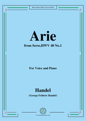 Book cover for Handel-Arie,from Serse,HWV 40,No.1,for Voice&Piano