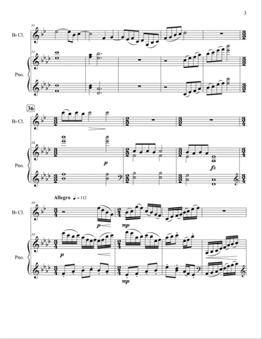 Sonata Simplice Bass Clarinet scores gallery preview page 3