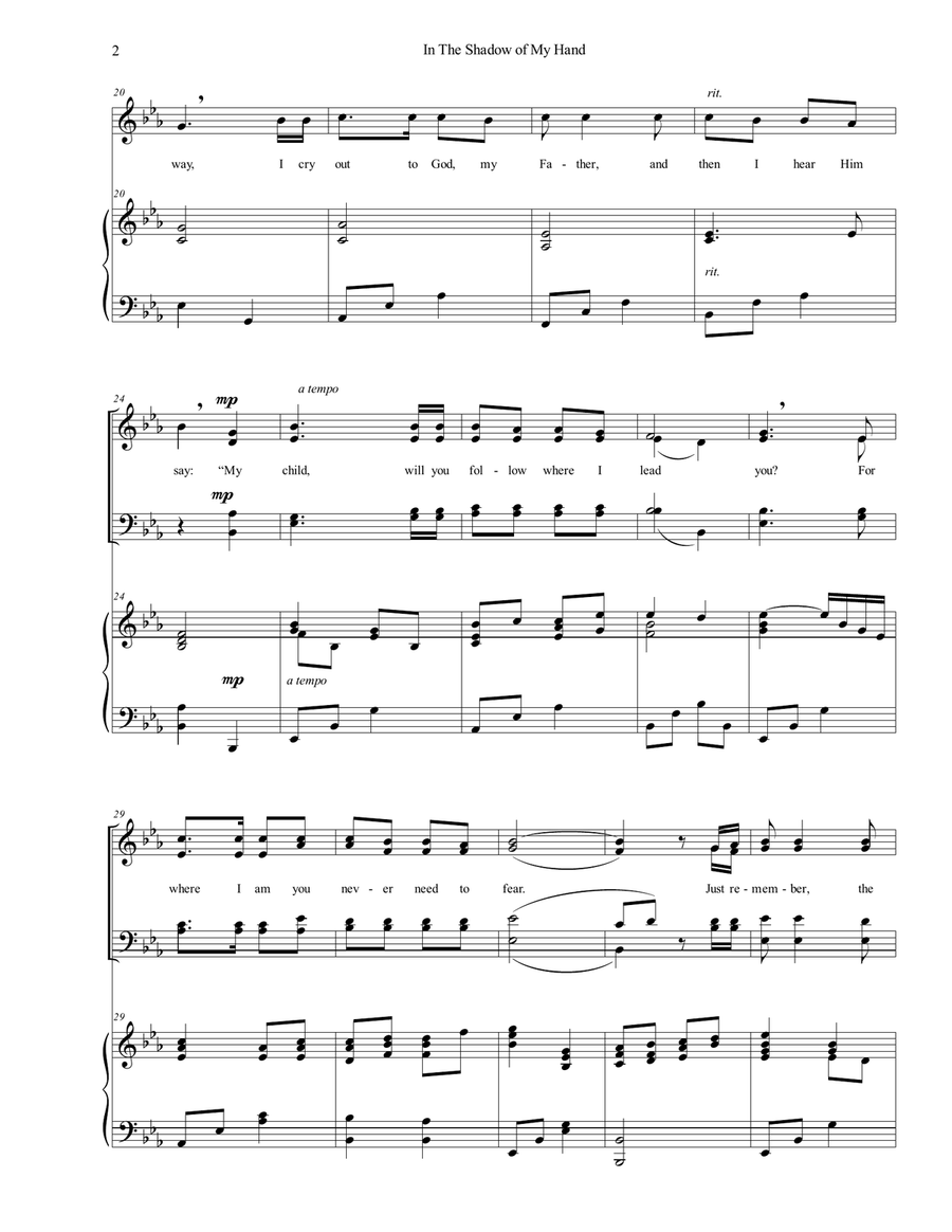 In the Shadow of My Hand 4-Part scores gallery preview page 2
