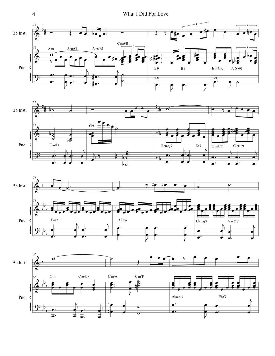 What I Did For Love What I Did For Love Clarinet scores gallery preview page 4