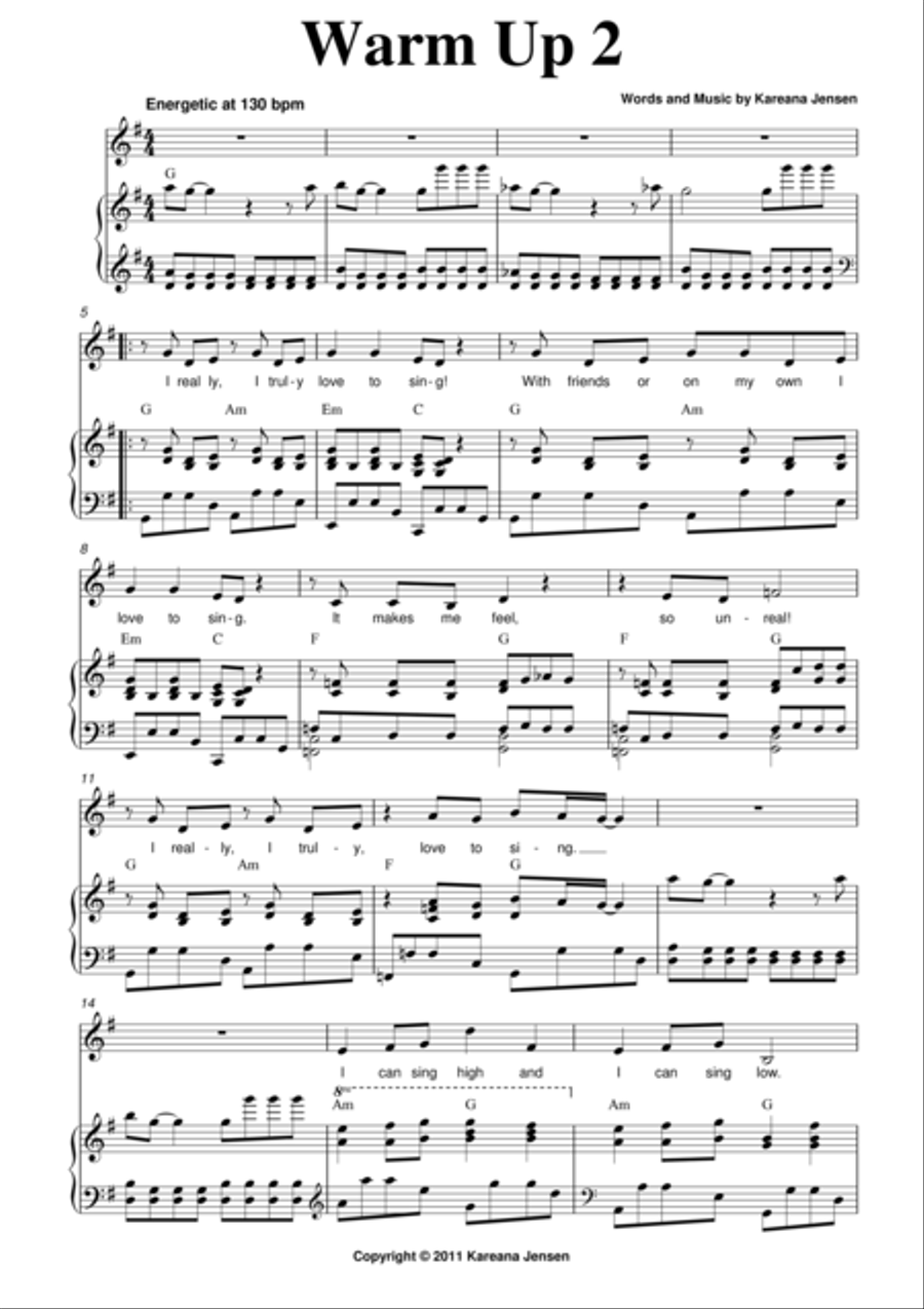 Warm Up 2 Choir scores gallery preview page 1