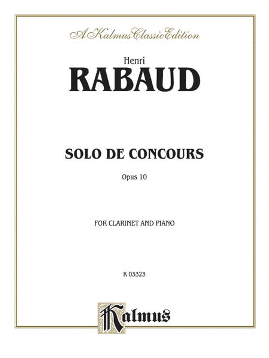 Solo de Concours, Op. 10