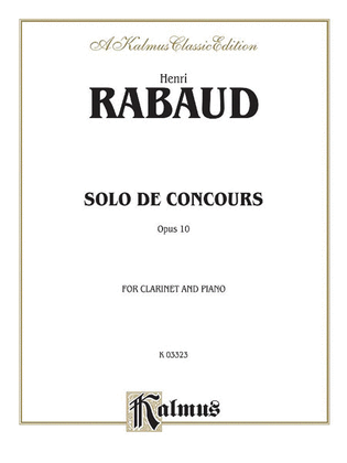 Book cover for Solo de Concours, Op. 10
