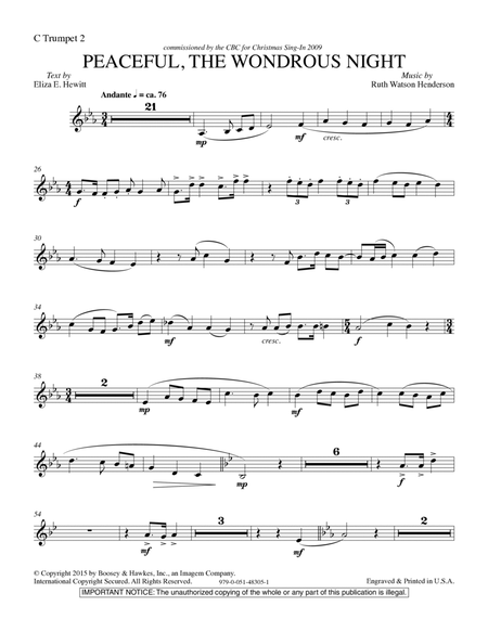 Peaceful the Wondrous Night - Trumpet 2 in C
