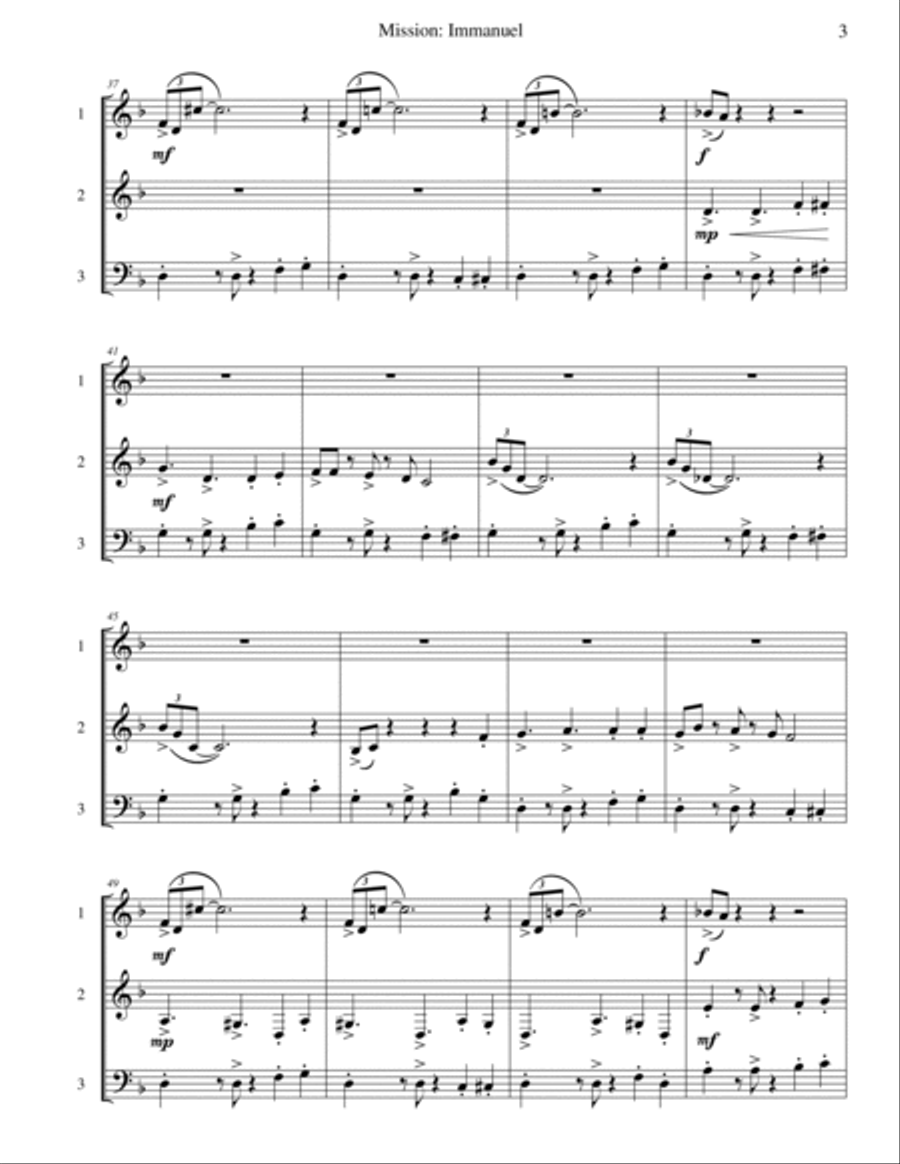 Mission: Impossible Theme Brass Trio scores gallery preview page 4