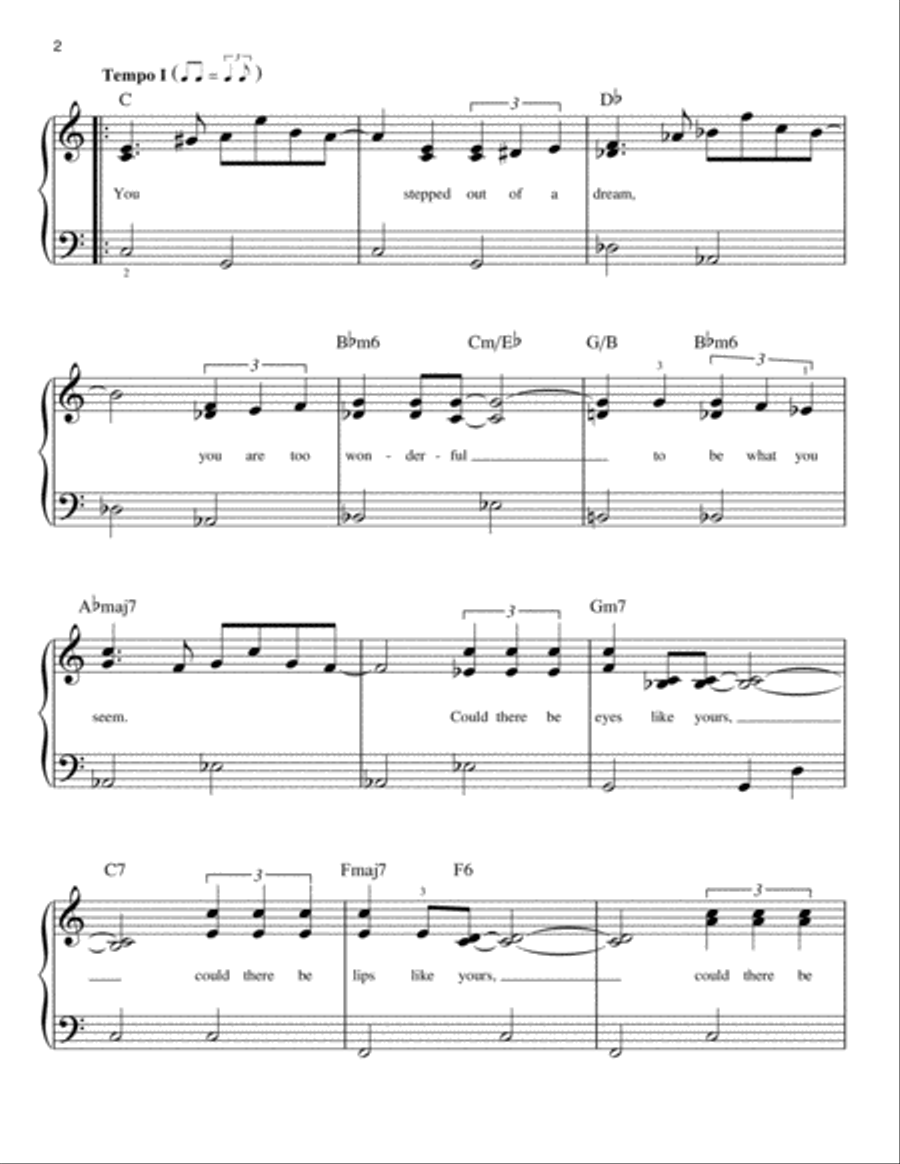 You Stepped Out Of A Dream Easy Piano scores gallery preview page 2