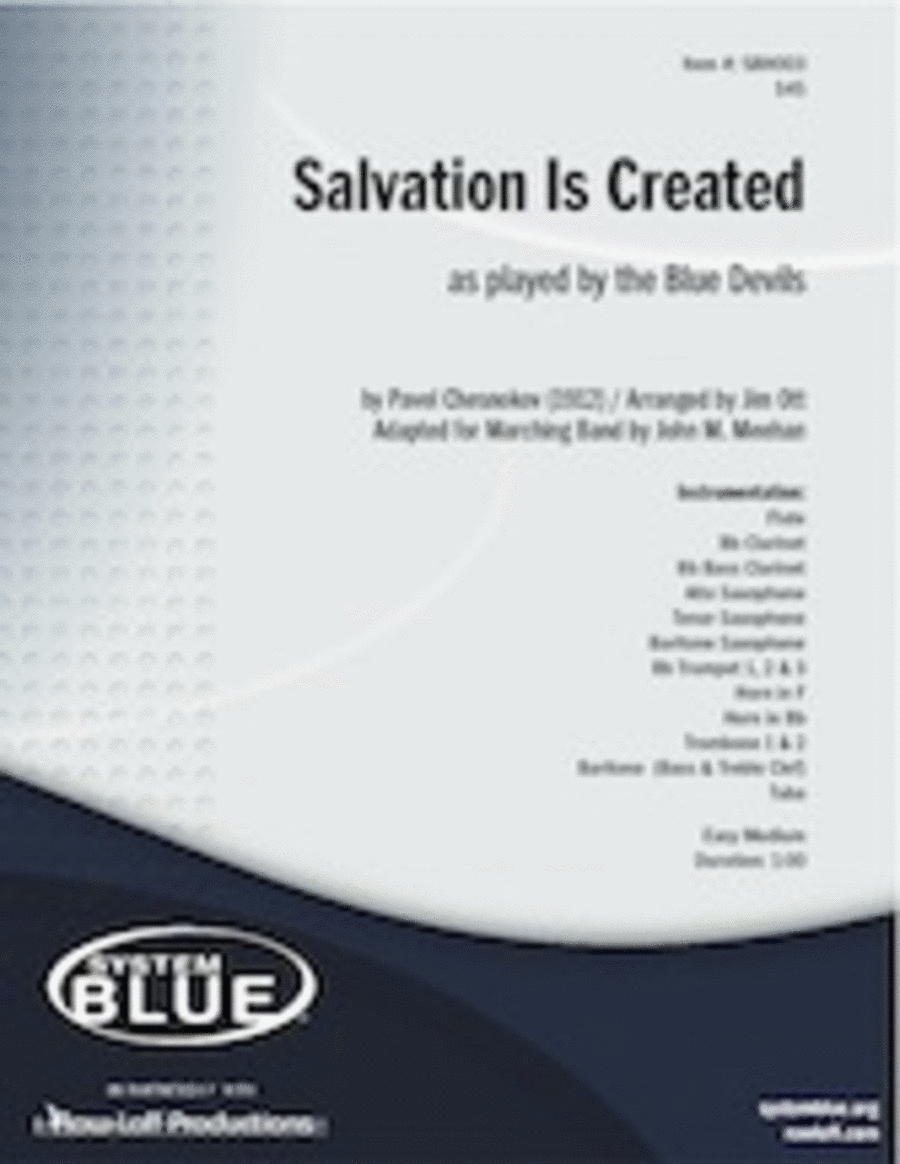 Salvation Is Created - as played by the Blue Devils School and Community scores gallery preview page 1