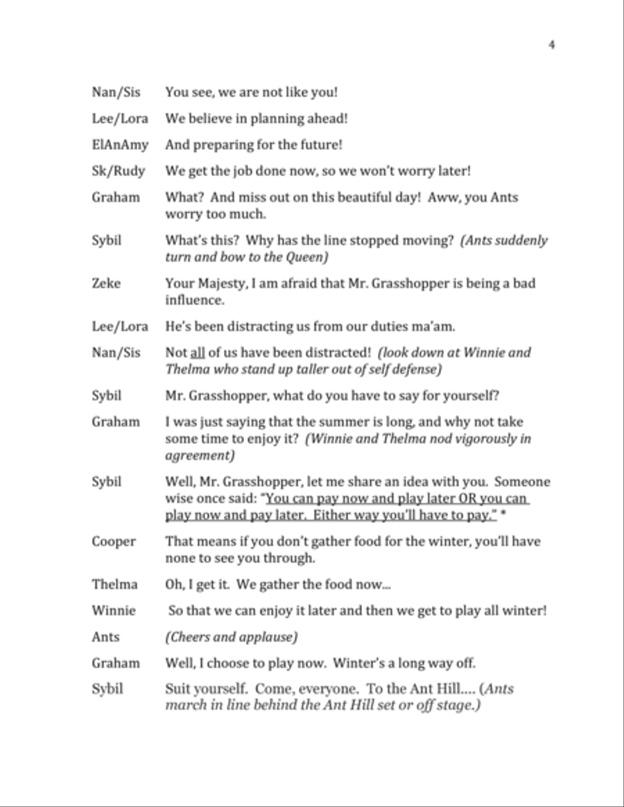The Ants and the Grasshopper - Expanded Director's Script Small Ensemble scores gallery preview page 5