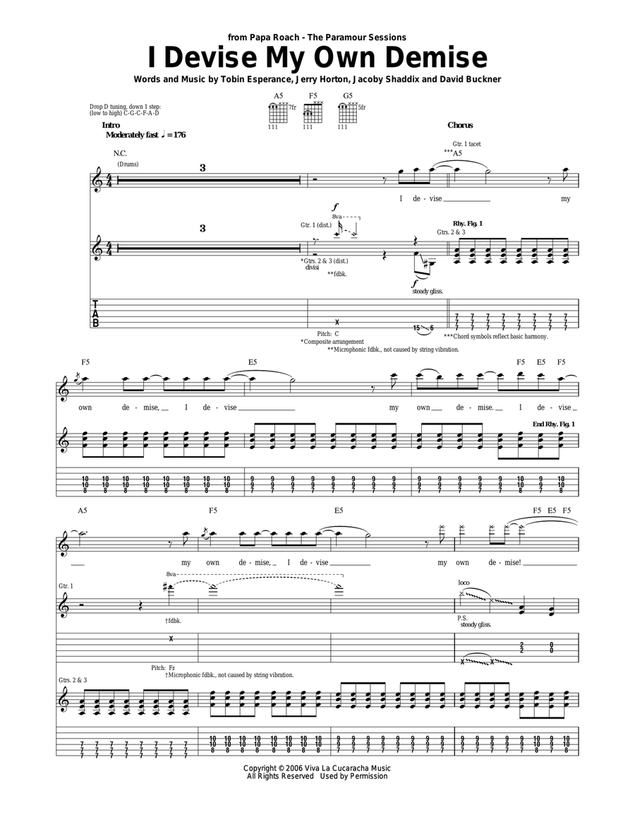 I Devise My Own Demise Acoustic Guitar scores gallery preview page 1
