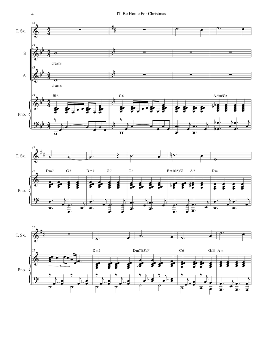 I'll Be Home For Christmas Piano scores gallery preview page 4