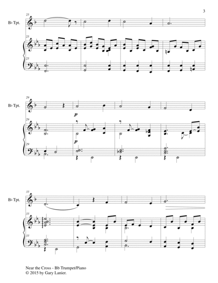 NEAR THE CROSS (Duet – Bb Trumpet and Piano/Score and Parts) image number null