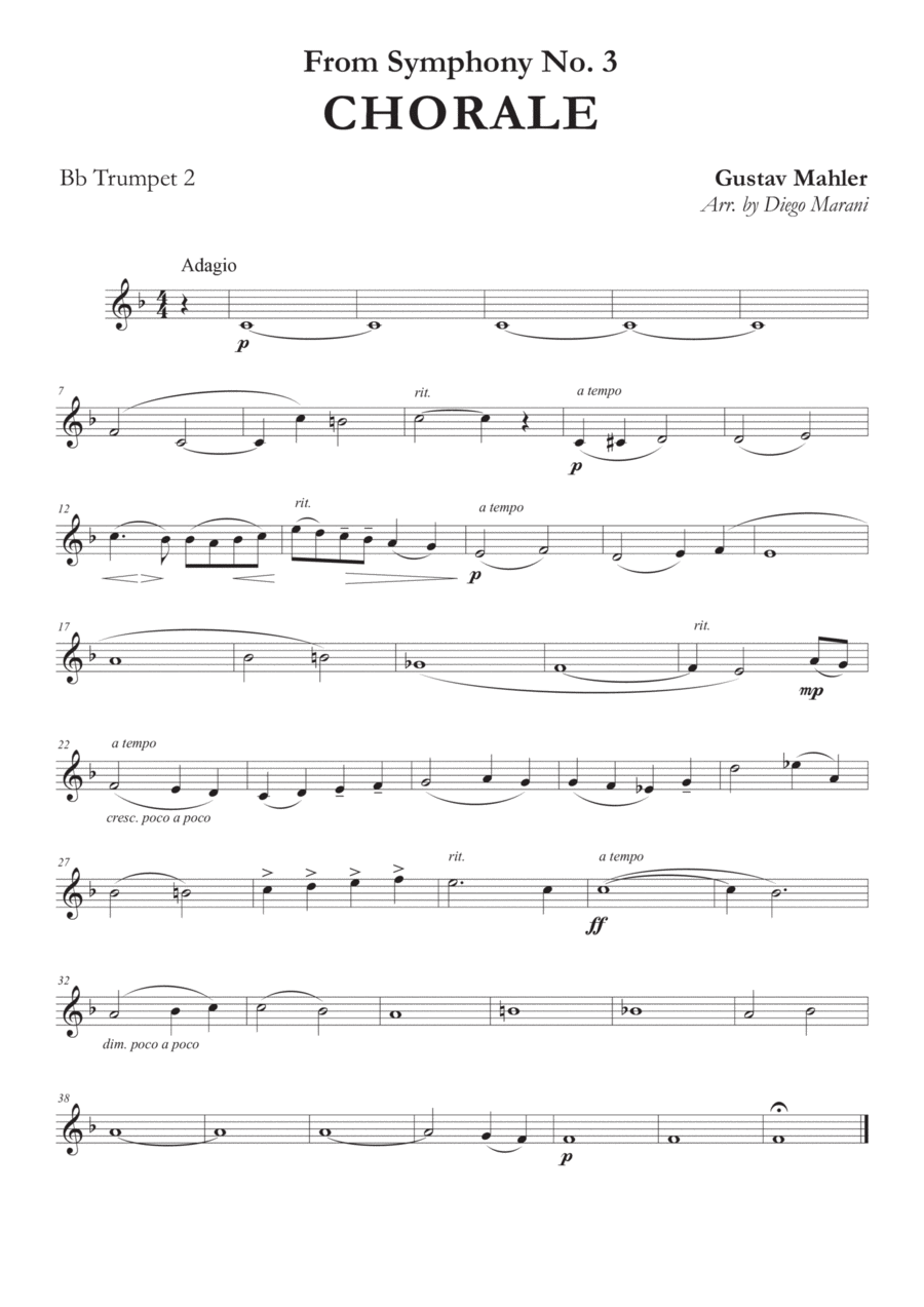 Chorale from Symphony No. 3 for Brass Quintet Brass Quintet scores gallery preview page 1