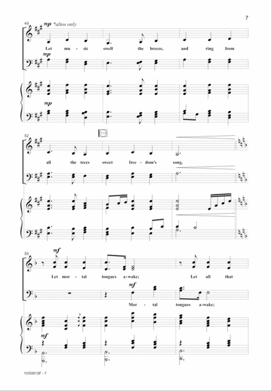 My Country, 'Tis of Thee 4-Part scores gallery preview page 7