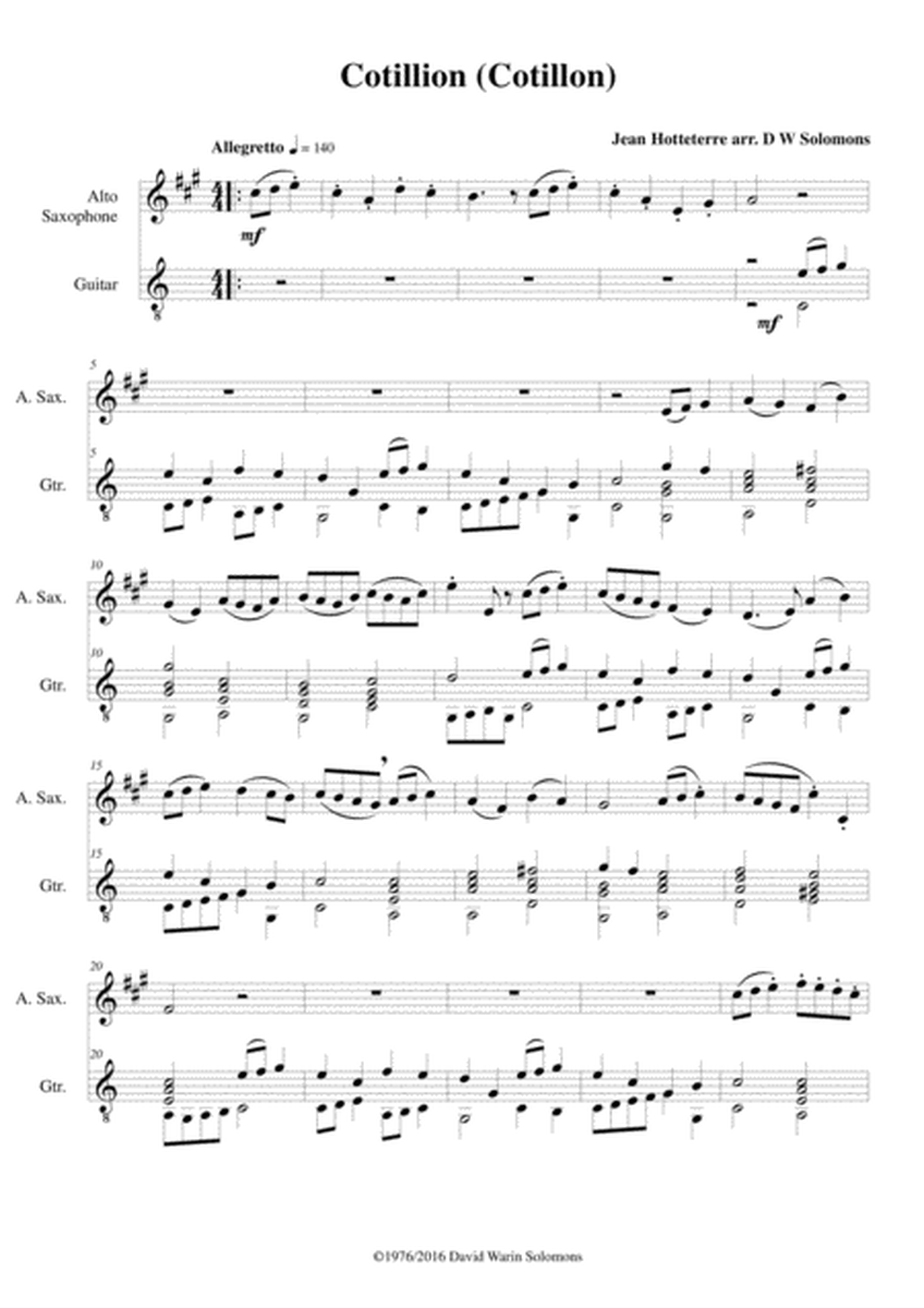 Cotillion (Cotillon) for alto saxophone and guitar image number null