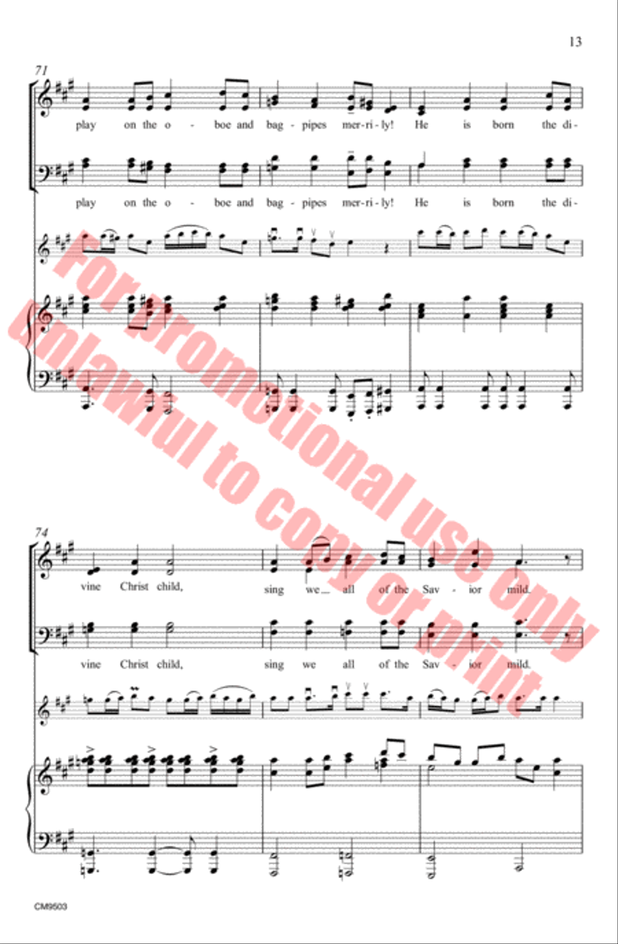 A Celtic French Carol A Celtic French Carol 4-Part scores gallery preview page 14