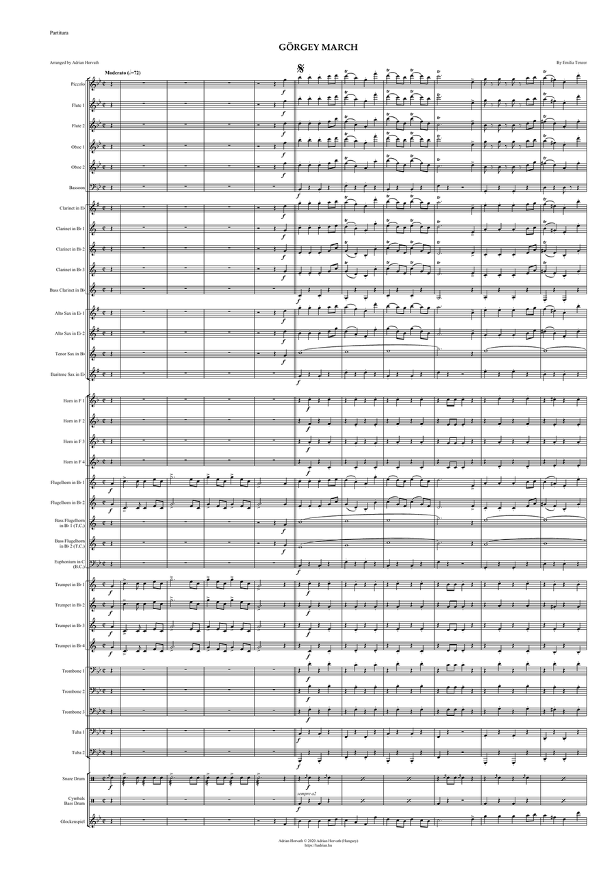 Görgey March Concert Band scores gallery preview page 3