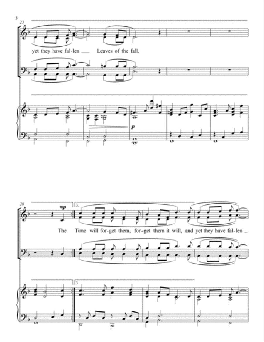 The Leaves of Autumn - for SATB choir 4-Part scores gallery preview page 6