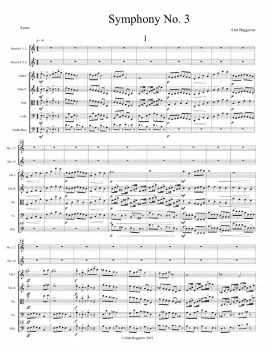Symphony No. 3 For Strings And Horns (score only) Chamber Orchestra scores gallery preview page 2