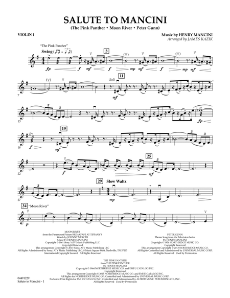 Salute to Mancini - Violin 1
