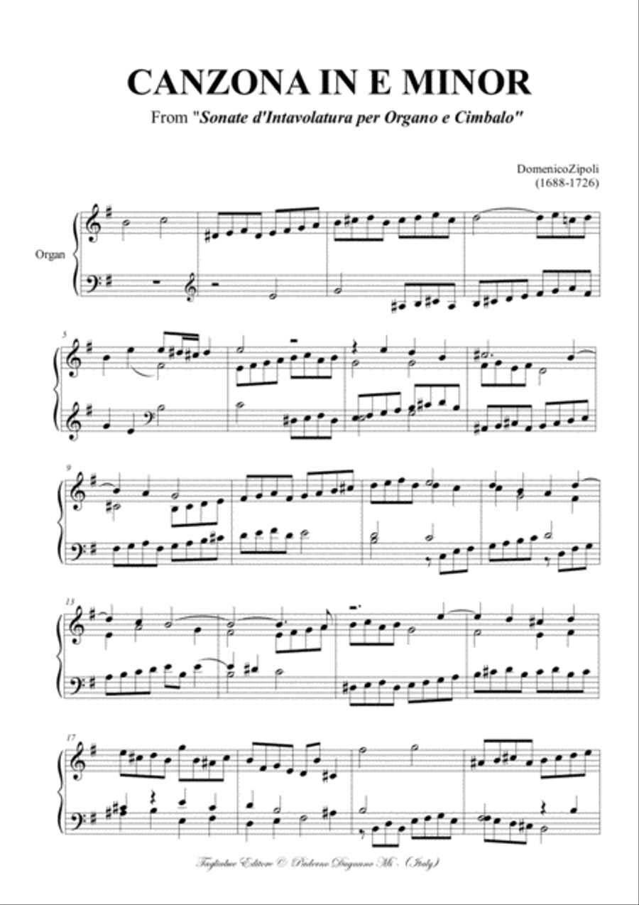 CANZONA IN E MINOR - D.Zipoli - From Sonate d’Intavolatura per Organo e Cimbalo Organ Solo scores gallery preview page 2