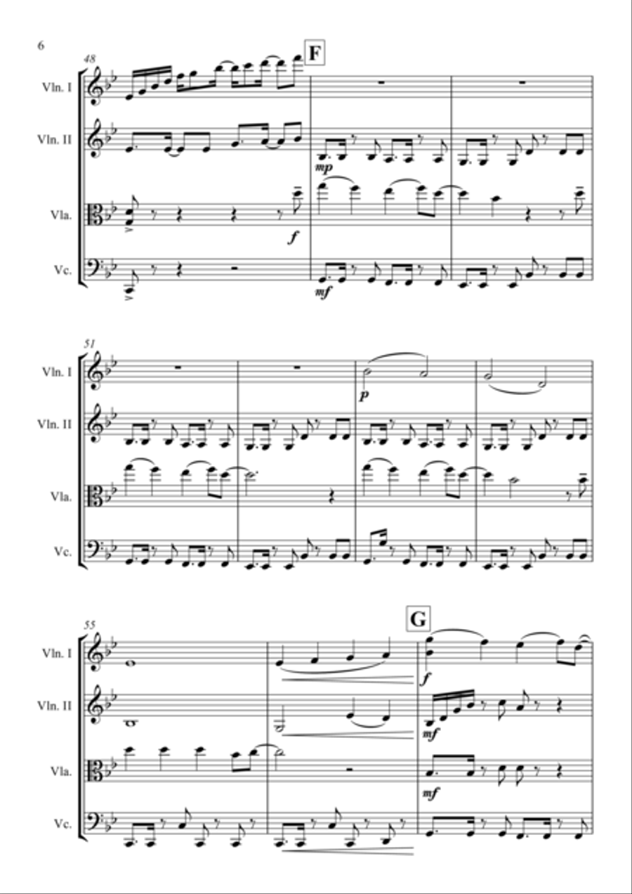Rather Be String Quartet scores gallery preview page 6