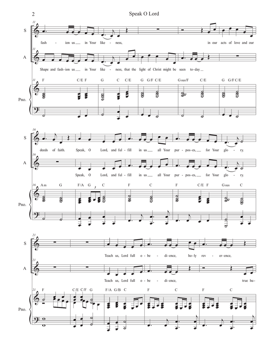 Speak O Lord SA scores gallery preview page 2