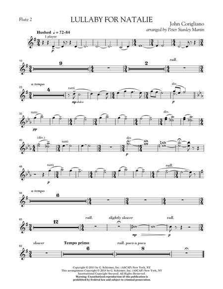 Lullaby for Natalie (arr. Peter Stanley Martin) - Flute 2
