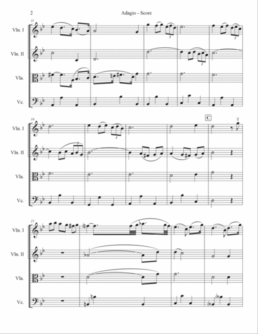 Albinoni Adagio for String Quartet String Quartet scores gallery preview page 2
