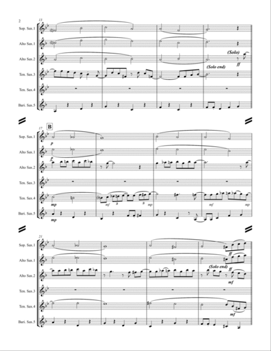 Lullaby Of Birdland Saxophone Quintet scores gallery preview page 3