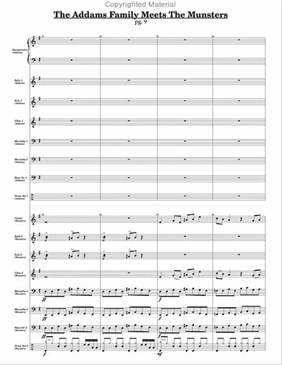 Addams Family Meets the Munsters, The Percussion Ensemble scores gallery preview page 7